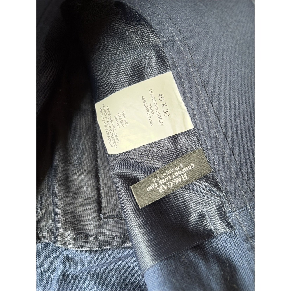 Haggar Straight Fit Comfort Luxe Pant Linen Blend Active Flex Waistband Sz 40x30 - Picture 4 of 9
